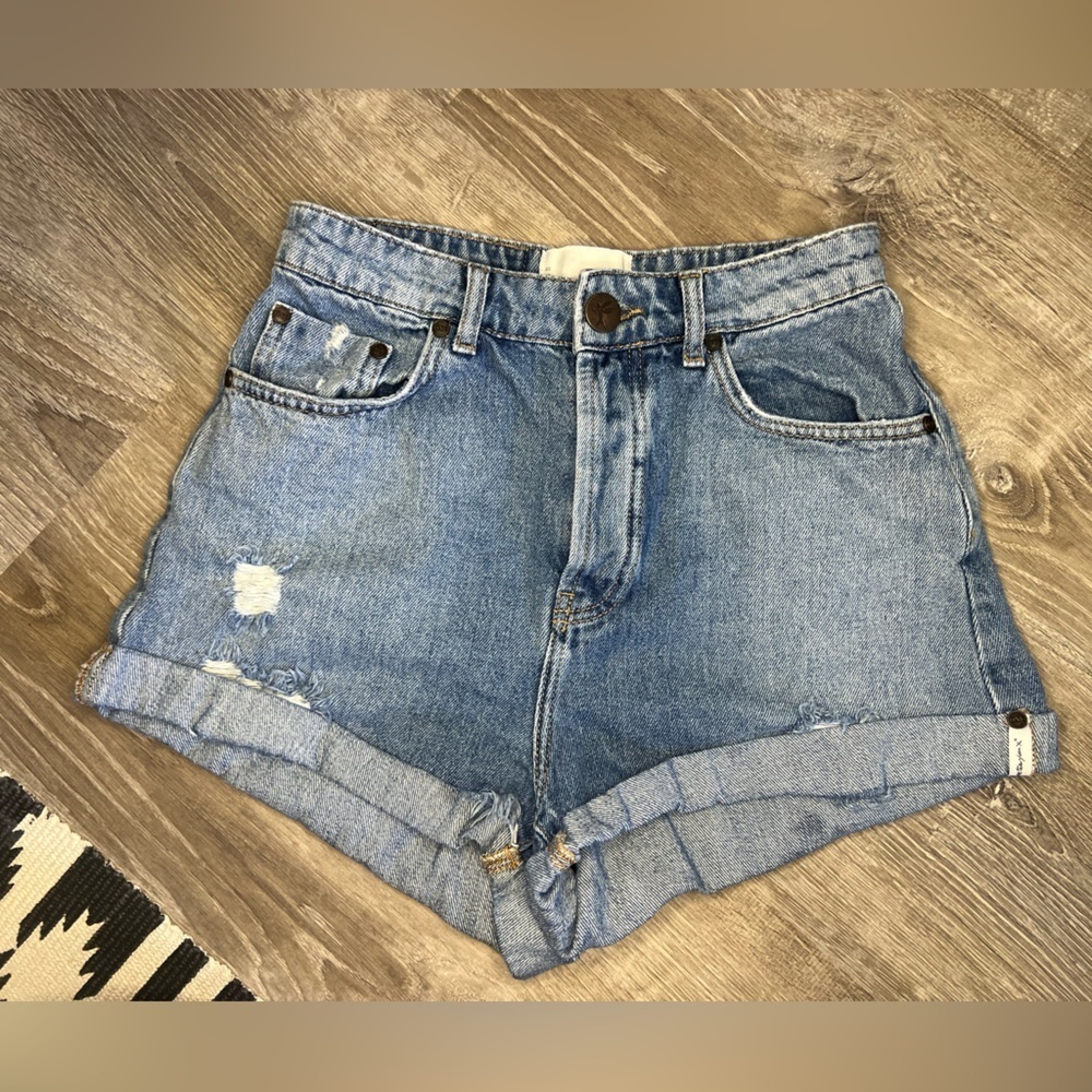 One Teaspoon High Rise Bandit Cuffed Jean Shorts Size 27